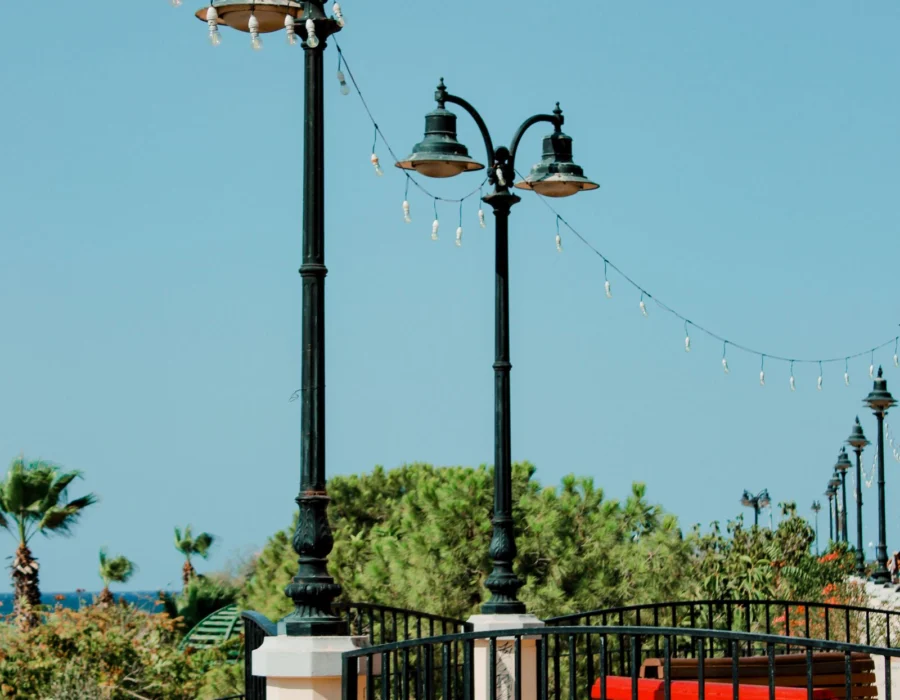 The seafront promenade at Sliema with vintage lamp posts
