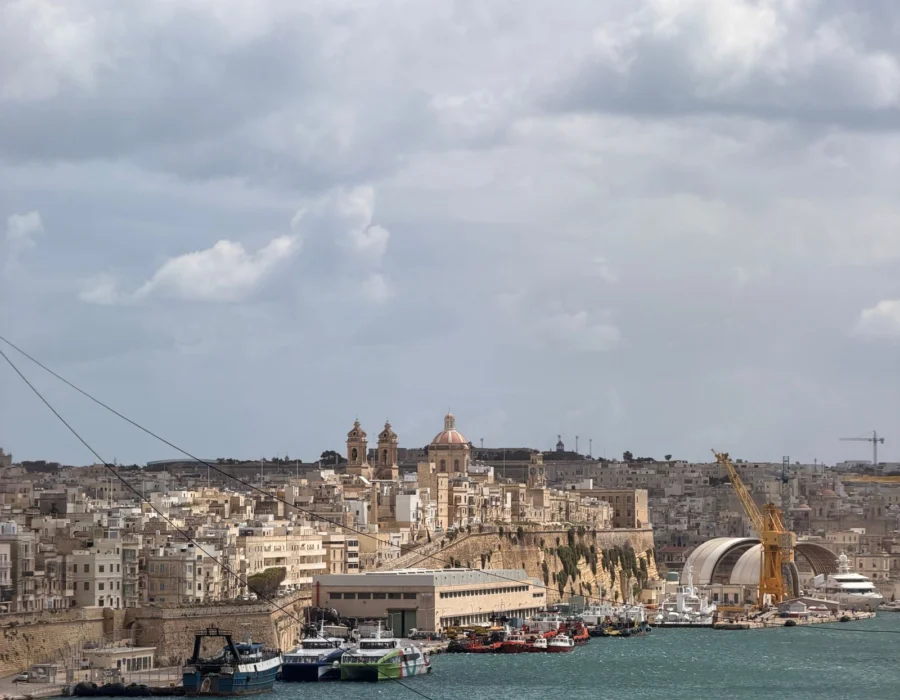 Boats and the historic waterfront of the Grand Harbour