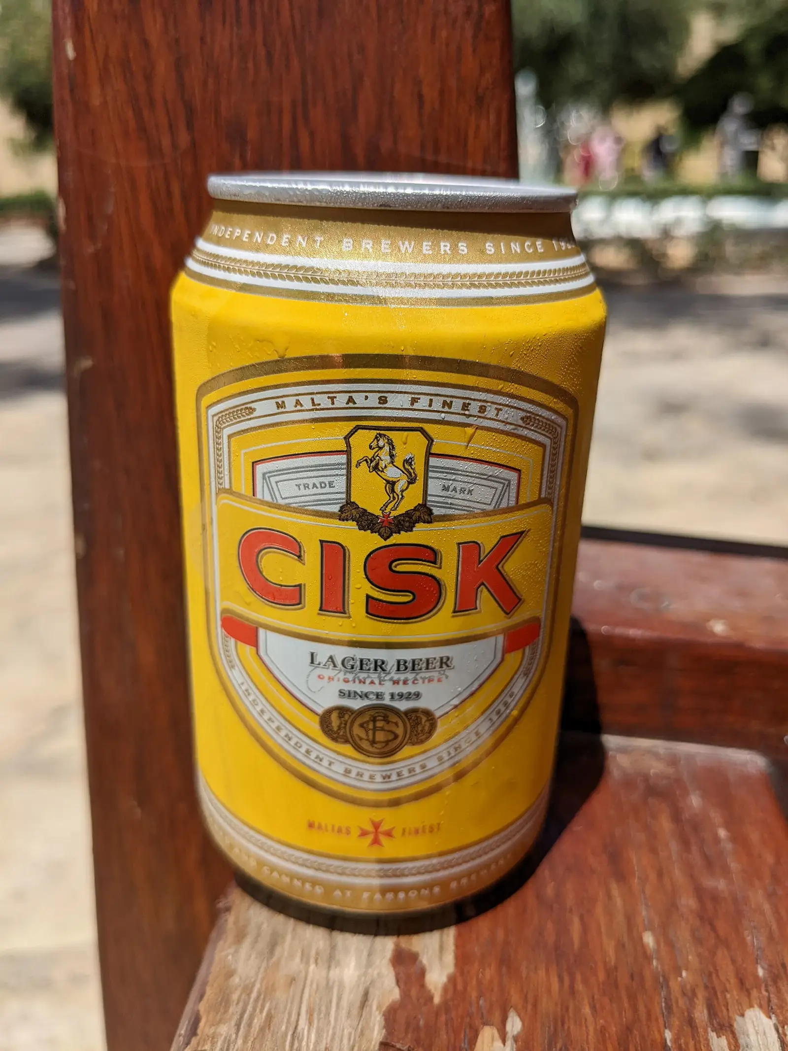 A cold bottle of Cisk, the Maltese lager
