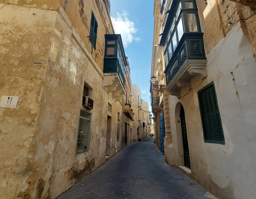 A narrow lane inside the walled city of Mdina