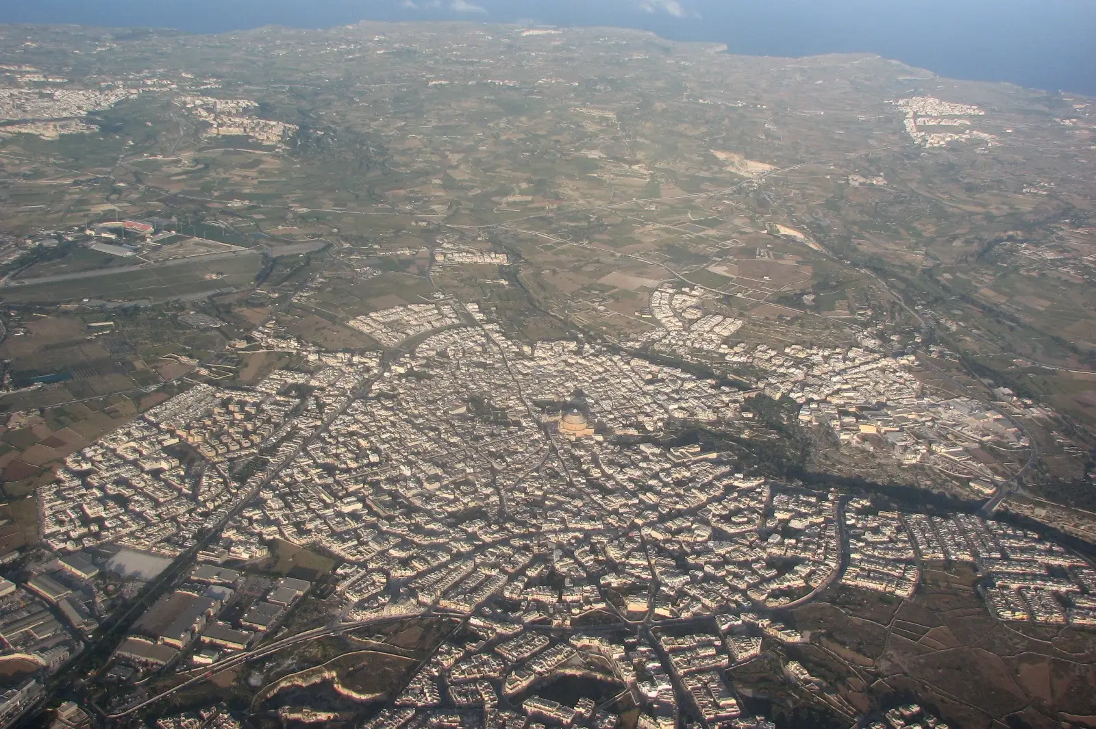 A Maltese town seen from the air