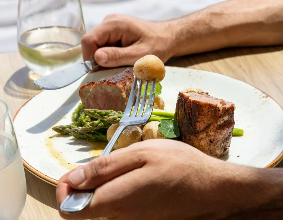 A simple set-plate lunch of the kind village bars serve at midday