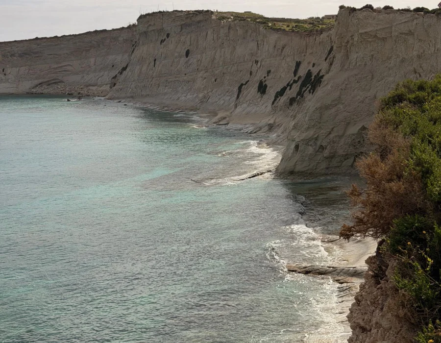 The cliffs at Dingli on the west coast, high above the sea