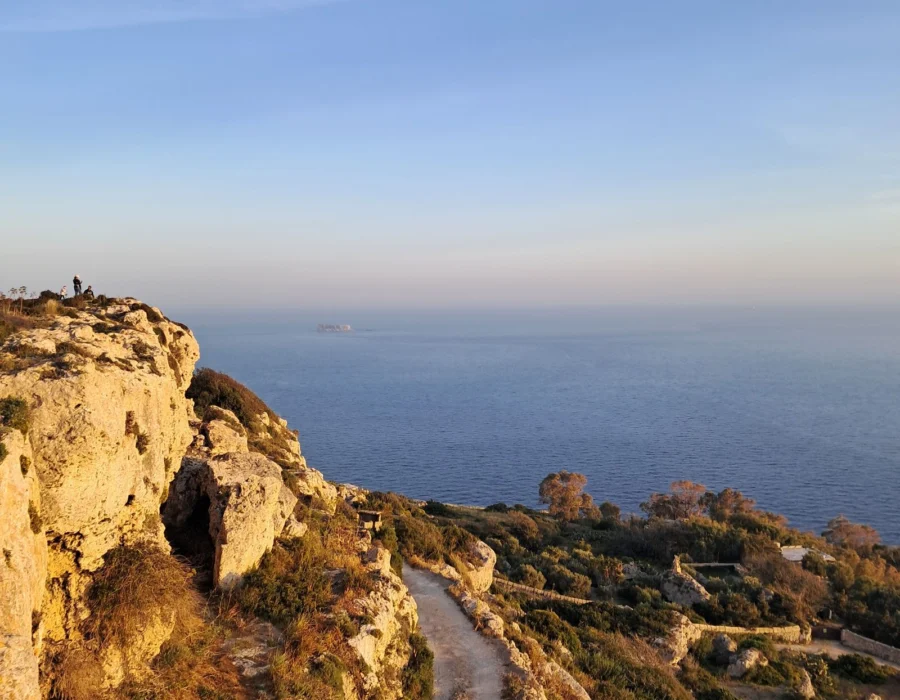 A coastal footpath running along the cliffs near Dingli