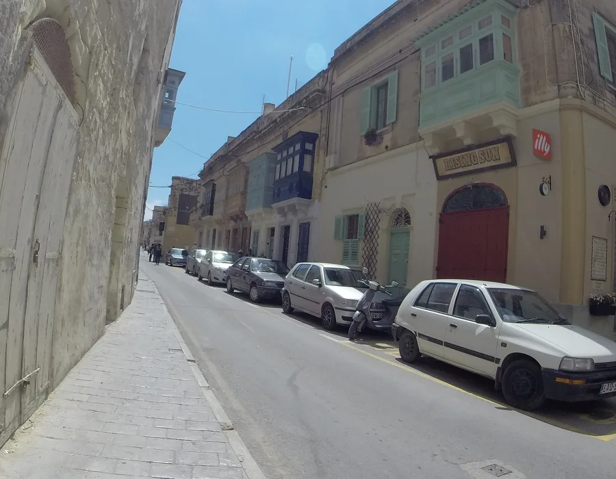 A quiet street in Rabat, outside the walls of Mdina