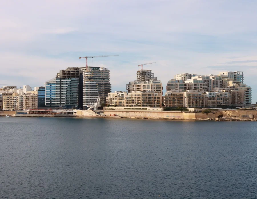 Modern buildings along the coast at Sliema