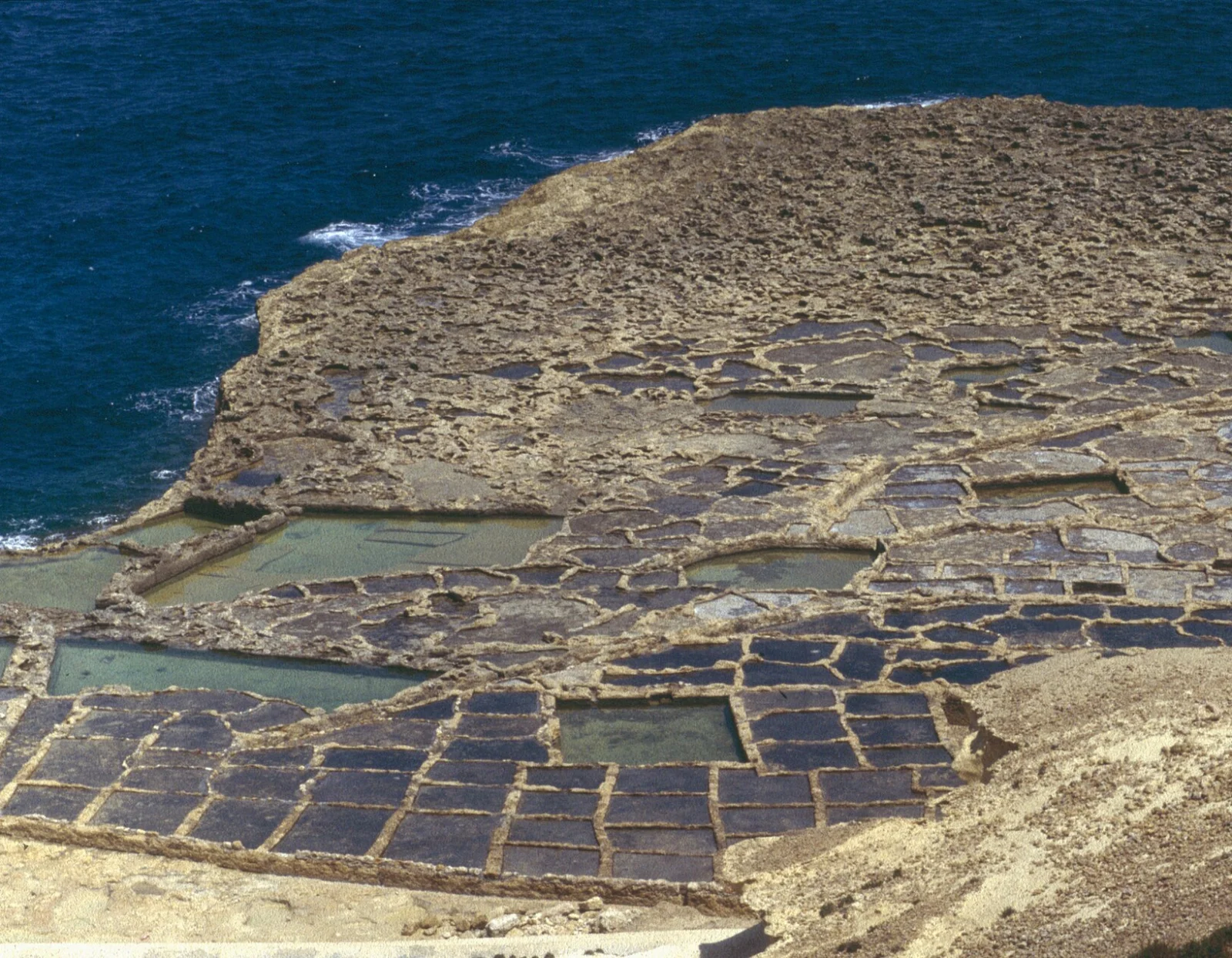 The salt pans on the Gozo coast still work