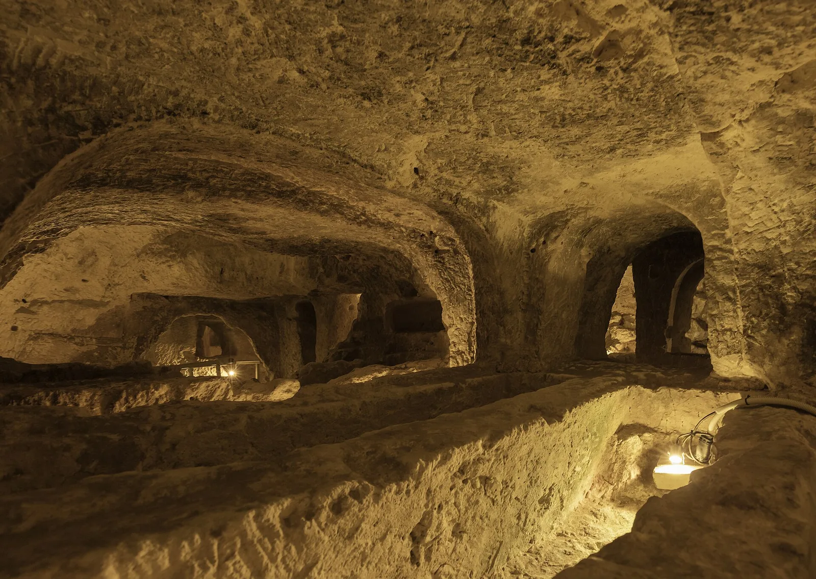 Rock-cut passages inside St Paul’s Catacombs, Rabat
